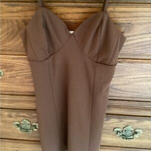 Brown slip dress
